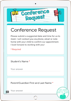 image of an iPad displaying a Conference Request form