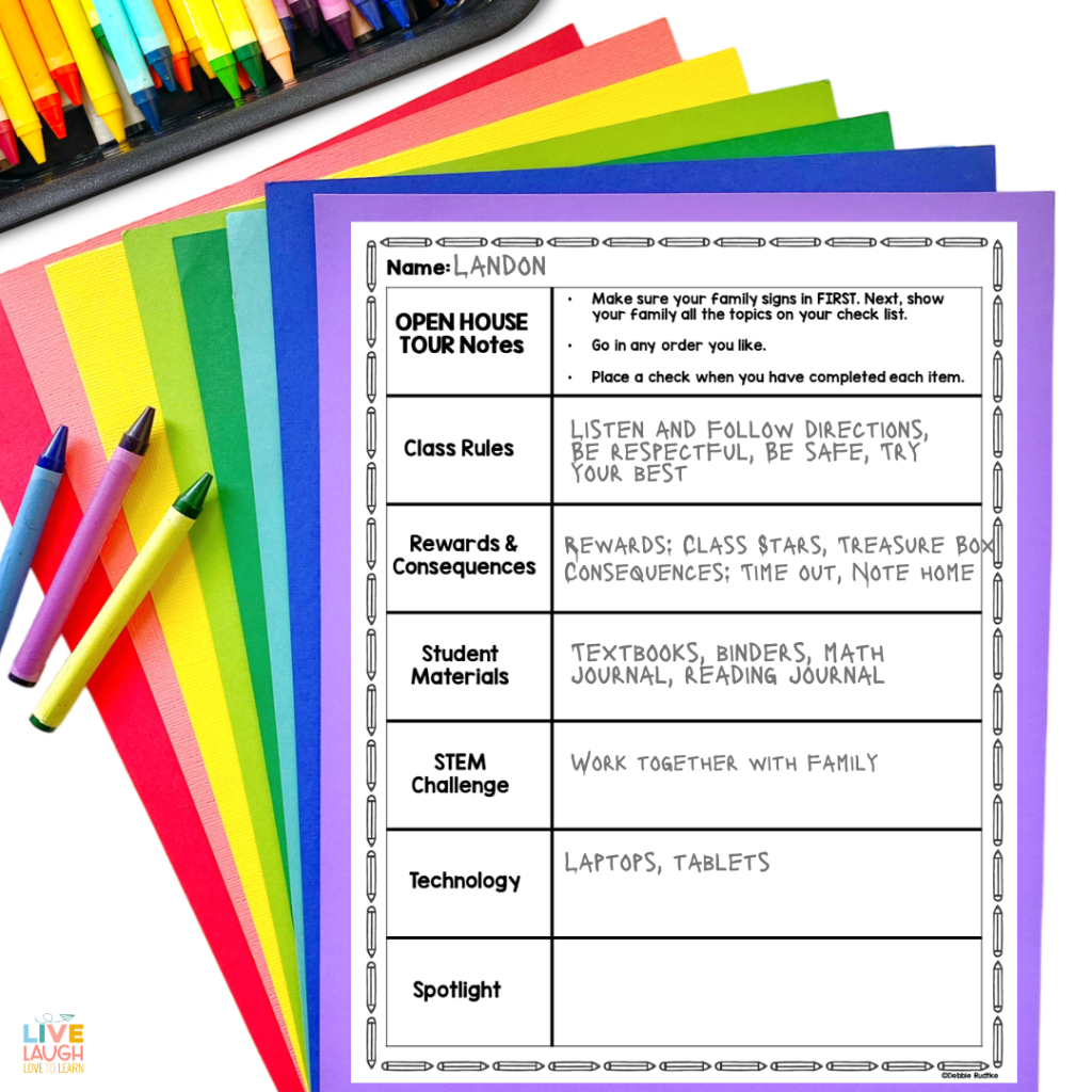 Image of Open House Papers on top of colorful sheets of paper