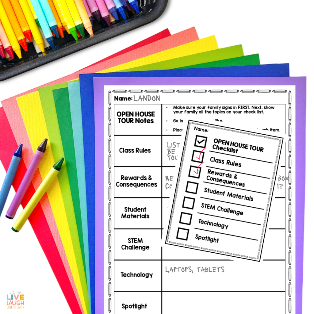 Image of Open House Papers on top of colorful sheets of paper