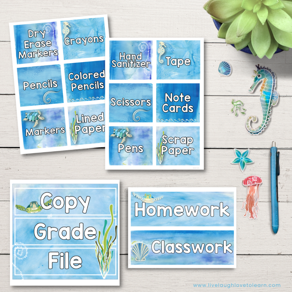 Under the sea, ocean-themed classroom decor for social emotional learning and student organization