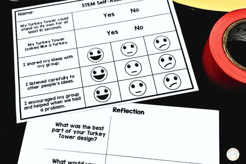 STEM challenge reflection questions for SEL and student collaboration