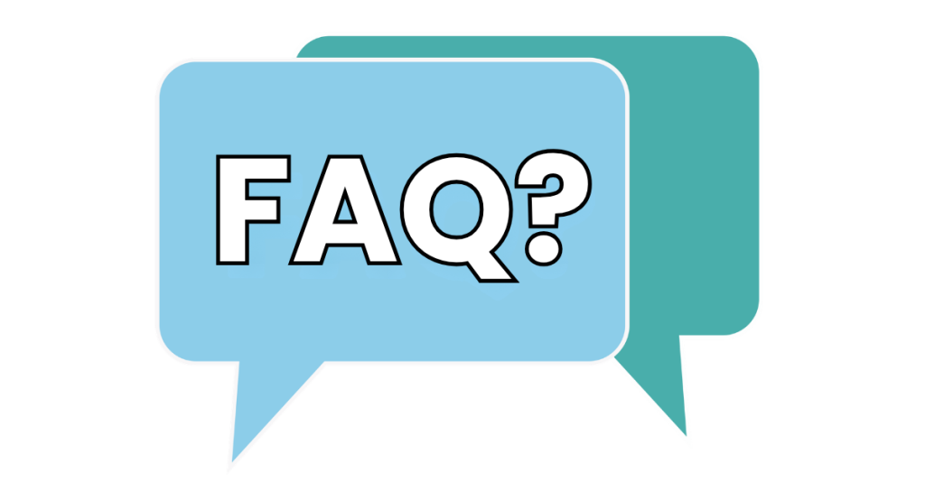 text bubbles with the word FAQ and a question mark for FAQ about STEM team roles