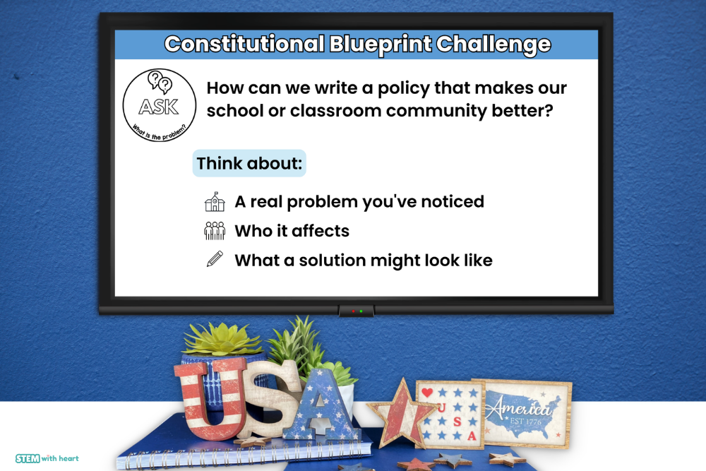 Constitution Day STEM activity using the Engineering Design Process to create a classroom policy